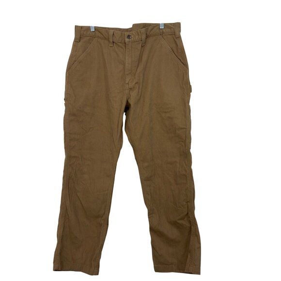 Carhartt Mens Relaxed Fit Brown Work Pants 100% Cotton Size 38x30 - Picture 4 of 10